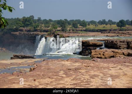 Chitrakot Wasserfall ist ein schöner Wasserfall auf dem Fluss Indravati in Bastar Bezirk von Chhattisgarh Staat von Indien Stockfoto