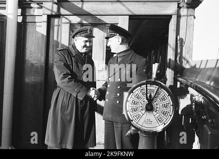 Die Zugfähre S/S starke, Trelleborg. Erbaut 1931 von den Deutschen Werken, Kiel, Deutschland und geliefert an die Staatsbahnen, SJ, Malmö. Hat vor allem den Trelleborg - Sassnitz-Trail betrieben. Eingefügt 1967 auf der neuen Fährenstrecke zwischen Värtahamnen in Stockholm und Naantali bei Turku Stockfoto