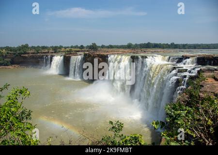 Chitrakot Wasserfall ist ein schöner Wasserfall auf dem Fluss Indravati in Bastar Bezirk von Chhattisgarh Staat von Indien Stockfoto