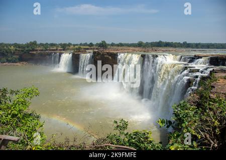 Chitrakot Wasserfall ist ein schöner Wasserfall auf dem Fluss Indravati in Bastar Bezirk von Chhattisgarh Staat von Indien Stockfoto