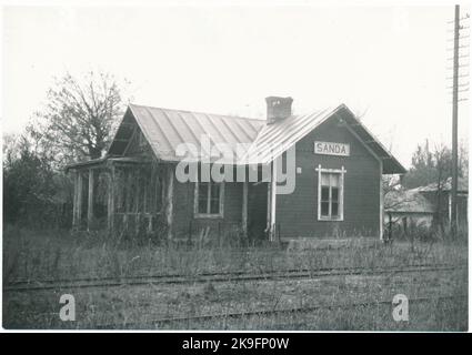 Sanda Station auf der geschlossenen Band Slite - Hablingbo. Stockfoto