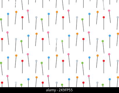 Nahtlose Vektorstruktur von Pins mit farbigen Kugeln Stock Vektor