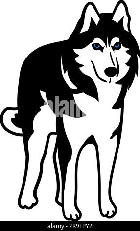 Husky siberian Hund einfache Vektor Skizze Illustration Stock Vektor