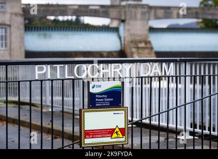 Pitlochry Dam Pitlochry Power Station, Perth und Kinross, Schottland, Großbritannien Stockfoto