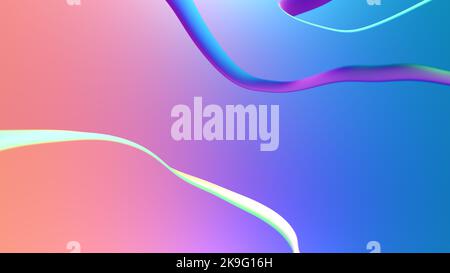 Abstrakte Illustration in holografischer Farbe, futuristische Tapete. Stockfoto