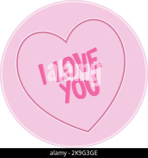 Loveheart Sweet Candy - I Love You Nachrichtenvektor Illustration Stock Vektor