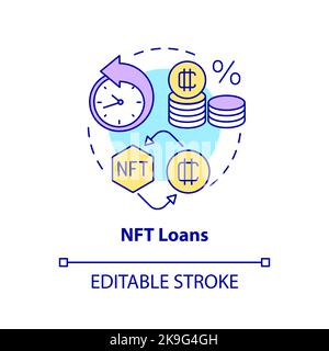 Symbol für das Konzept der NFT-Darlehen Stock Vektor