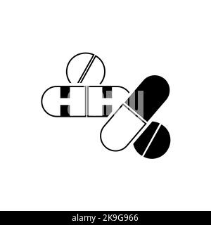 Medicine Pillen Symbol Vektor Grafik Illustration Stock Vektor