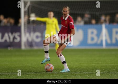 MILLIE TURNER von Manchester United beim FA Women's League Cup-Spiel zwischen dem Durham Women FC und Manchester United am Mittwoch, 26.. Oktober 2022, im Maiden Castle, Durham City. (Kredit: Mark Fletcher | MI News) Kredit: MI Nachrichten & Sport /Alamy Live News Stockfoto