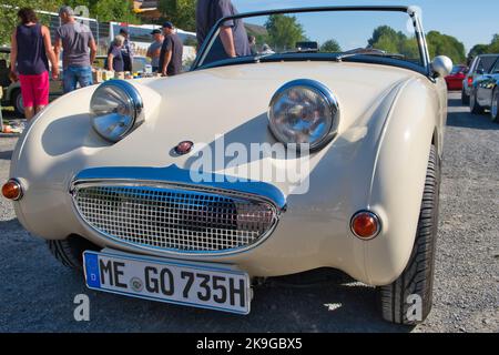 Austin Healey Sprite, Roadster, produziert von 1958 - 1961, Oldtimer, Oldtimer, Oldtimer, Vorderansicht Stockfoto