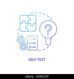 Symbol für blaues Gradientenkonzept für Selbsttest Stock Vektor