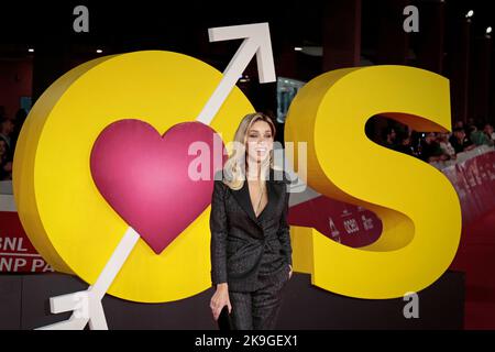 Roma, RM, Italien. 22. Oktober 2022. Die italienische Schauspielerin Vittoria Schisano nimmt am roten Teppich des Films ''Bros'' beim Filmfestival von Rom 17. im Auditorium Parco della Musica Teil. (Bild: © Gennaro Leonardi/Pacific Press via ZUMA Press Wire) Stockfoto