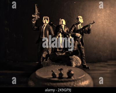 Eine Nahaufnahme von Star Wars-Spielzeugen Stockfoto