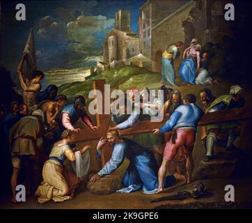 Christus auf dem Weg zum Kalvarienberg 1552 Battista Franco sagte Semolei 1510-1561 Venedig, Florenz, Italien. Stockfoto