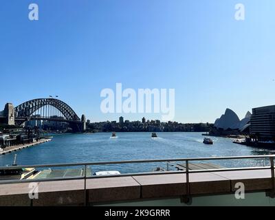 Circular Quay, Sydney Opera House, Sydney Harbour Bridge Stockfoto