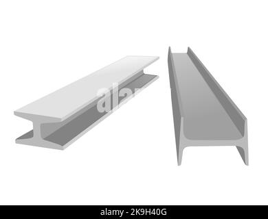 Stahl-I-Träger-Baumaterial für Konstruktionsvektordarstellung isoliert auf weißem Hintergrund Stock Vektor