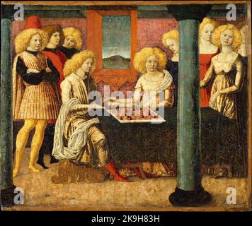 Die Schachspieler. Liberale da Verona. Ca. 1475. Stockfoto