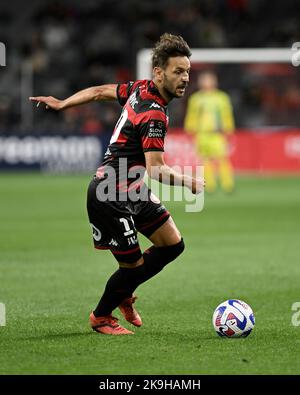 Sydney, Australien. 28. Oktober 2022. 28. October 2022 : CommBank Stadium, Sydney, Australien; A-League Football Western Sydney Wanderers versus Newcastle Jets; Milos Ninkovic of Western Sydney Wanderers Credit: Action Plus Sports Images/Alamy Live News Stockfoto