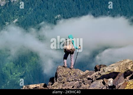 Trekking in den North Cascades, Pacific Crest Trail, Washington, USA Stockfoto