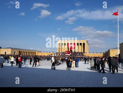 Türkiye feiert den Tag der Republik am 29. Oktober im Atatürk-Mausoleum (Anıtkabir). Stockfoto