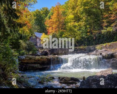 Die Glade Creek Grist Mill im Babcock State Park in West Virginia USA Stockfoto