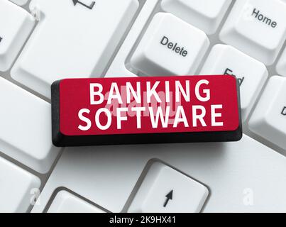 Konzeptionelle Bildunterschrift Banksoftware. Business-Schaufenster ein Satz oder eine Phrase verwendet, um herauszufinden, Informationen eingeben Programm Code Script, Abstract Stockfoto
