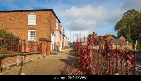 Altstadthäuser in Tamworth, Großbritannien Stockfoto