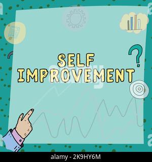 Inspiration zeigt Zeichen Selbstverbesserung. Konzept bedeutet ein Unternehmen, das Abonnenten Zugang zum Internet bietet Stockfoto