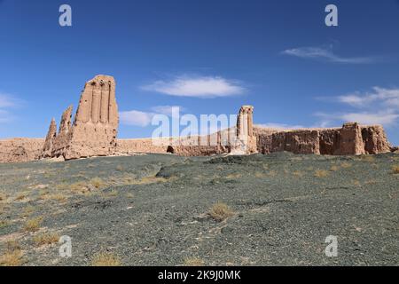 Jampik Kala, Kyzylkum-Wüste, Autonome Republik Karakalpakistan, Usbekistan, Zentralasien Stockfoto