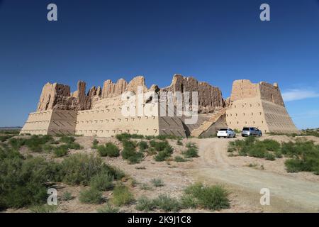 Kyzyl Kala, Kyzylkum-Wüste, Autonome Republik Karakalpakistan, Usbekistan, Zentralasien Stockfoto