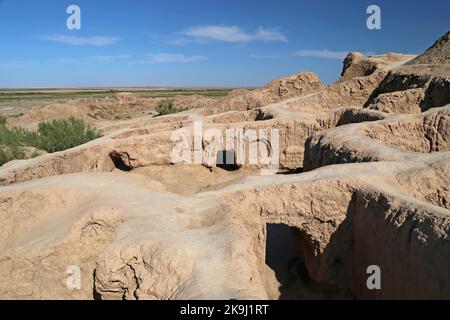 Toprak Kala, Kyzylkum-Wüste, Autonome Republik Karakalpakistan, Usbekistan, Zentralasien Stockfoto