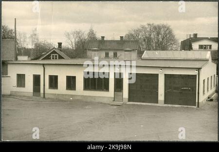 Stockholm County Omnibus ab Garage. Stockfoto