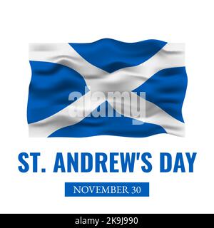St. Andrew s Day Typografie-Poster. Schottischer Feiertag am 30. November. Vektor-Vorlage für Banner, Flyer, Postkarte, etc. Stock Vektor