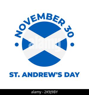 St. Andrew s Day Typografie-Poster. Urlaub in Schottland am 30. November. Vektor-Vorlage für Banner, Flyer, Postkarte, etc. Stock Vektor