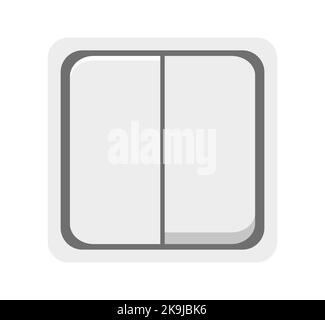 Wandschalter mechanische Zimmer Doppel weiße Wohnung. Einfache Innen-Design-Element Lichtanpassung an aus Reparatur mechanische Kipptaste Symbol speichern Gebäude Reparatur Arbeit elektrische Ausrüstung isoliert Stock Vektor