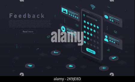 Isometrisches Feedback-Konzept Stock Vektor