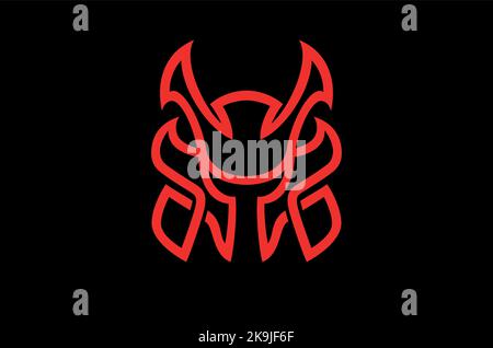 Abstraktes Symbol des Shogun-Helms Stock Vektor