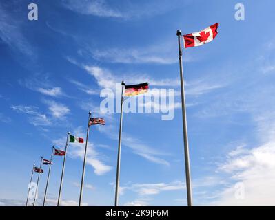 Internationale Fahnen Stockfoto