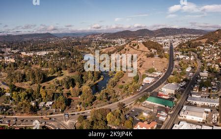 Umpqua River in Roseburg, Oregon. Stockfoto