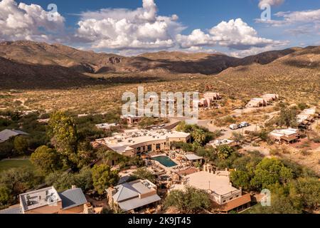 Tanque Verde Ranch in Tucson, Arizona, Luftaufnahme. Stockfoto