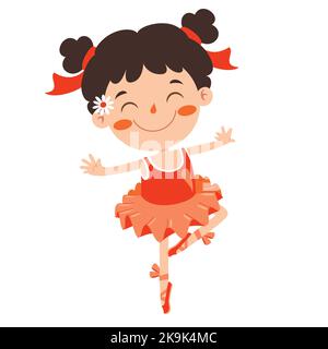 Cartoon Charakter Performing Classical Ballet Stock Vektor