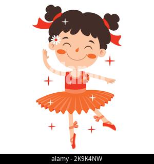 Cartoon Charakter Performing Classical Ballet Stock Vektor