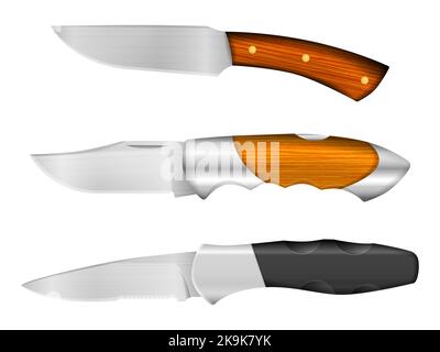 Camping Messer auf einem weißen Hintergrund. Vector Illustration. Stockfoto