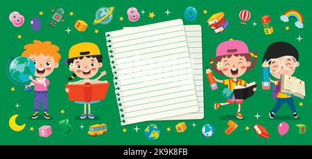 Leeres Notizbuch Für Die Kindererziehung Stock Vektor