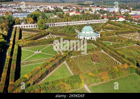 Renesancni Kvetna zahrada (17. stol., UNESCO), Kromeriz, Morava, Ceska republika / Renaissance Floral Garden, Kromeriz, UNESCO, Mähren, Tschechische republik Stockfoto