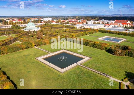 Renesancni Kvetna zahrada (17. stol., UNESCO), Kromeriz, Morava, Ceska republika / Renaissance Floral Garden, Kromeriz, UNESCO, Mähren, Tschechische republik Stockfoto