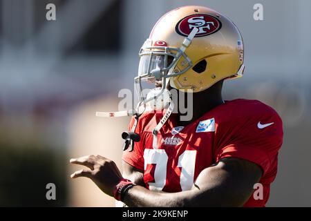 Oktober 2022; Santa Clara, CA, USA; San Francisco 49ers Safety Tashaun Gipson Sr. (31) während des Trainings im SAP Performance Center neben Levi’s Stadium. (Stan Szeto/Image of Sport) Stockfoto