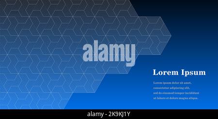 Abstraktes schwarz blaues Dreieck, geometrischer Texturhintergrund, gestreiftes Polygonmuster, Netzwerkkonzept Stockfoto