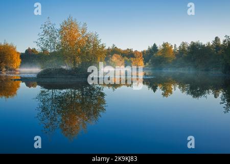 Im Besitz der Forstbehörde Woorgreens Lake in der Nähe von Cinderford. Stockfoto