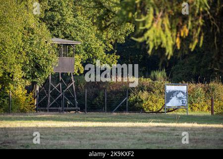 Zwiggelte, Niederlande - 18. Oktober 2022: Westerbork war ein Nazi-Durchgangslager in der Provinz Drenthe. Anne Frank und Etty Hillesum wurden von ihm transportiert Stockfoto